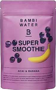 BAMBI WATER スーパースムージー 200g (アサイーバナナ味) スムージー 置き換えダイエット スーパーフード 酵素ドリンク 低カロリー 食物繊維 レアシュガー 甘い