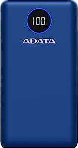 ADATA P20000QCD モバイルバッテリー 20000mAh USB-C入力ポート PSE技術基準適合 Qualcomm QC 3.0 対応 USB Power Delivery 3.0 対応 USB-A to USB-Cケーブル付属 ブルー AP20000QCD-DGT-CDB