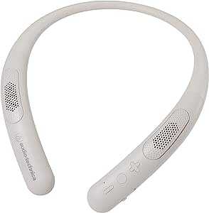 audio-technica ワイヤレスネックスピーカー Bluetooth5.0/本体約75ｇ軽量設計/連続再生約13時間/microSDメモリーカード対応 AT-NSP300BT